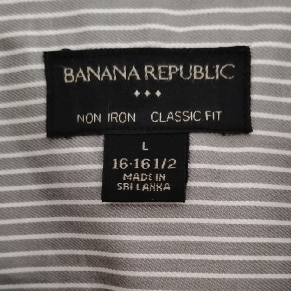 Banana Republic Classic Gray Striped Shirt